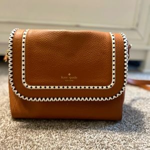 Kate Spade Handbag Brown Leather with Black and White Trim